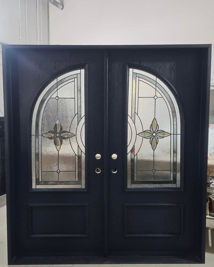 Black Fiberglass Double Entry Doors for a New Jersey Home (3)