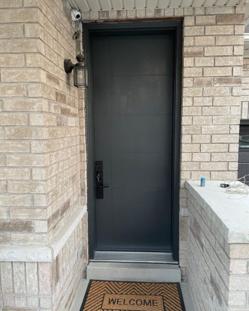 Custom black fiberglass front door collection