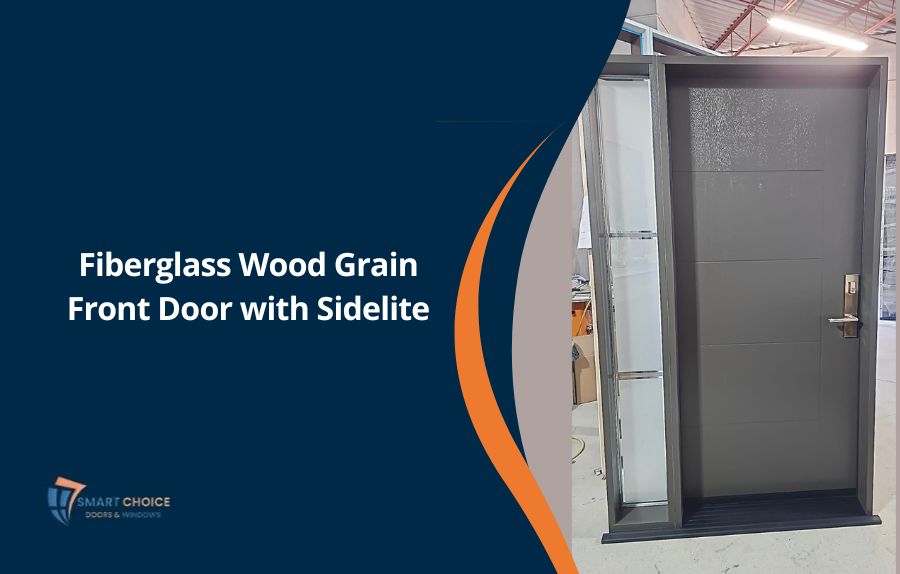 Fiberglass Wood Grain Front Door with Sidelite